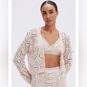 PatBO Flower Crochet Cardigan